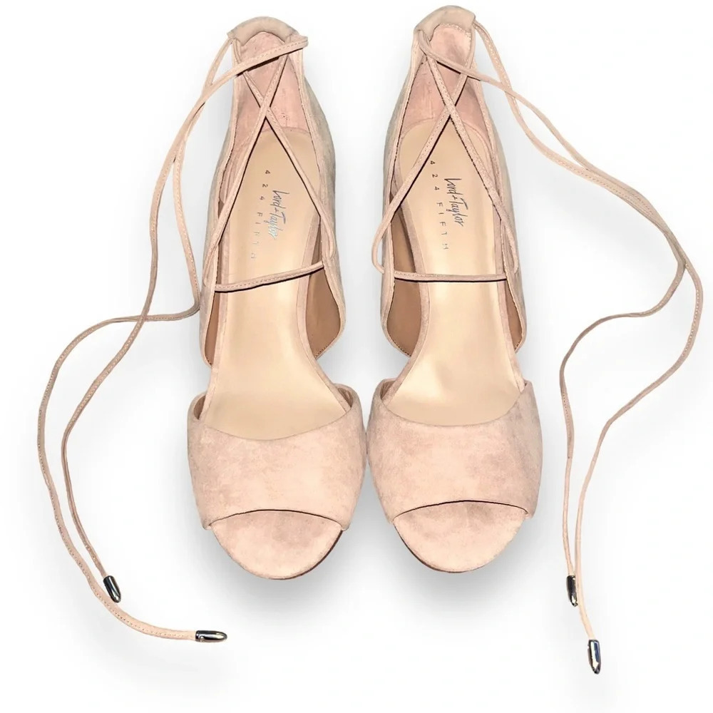 Lord & Taylor Suede Tie  Up Heels